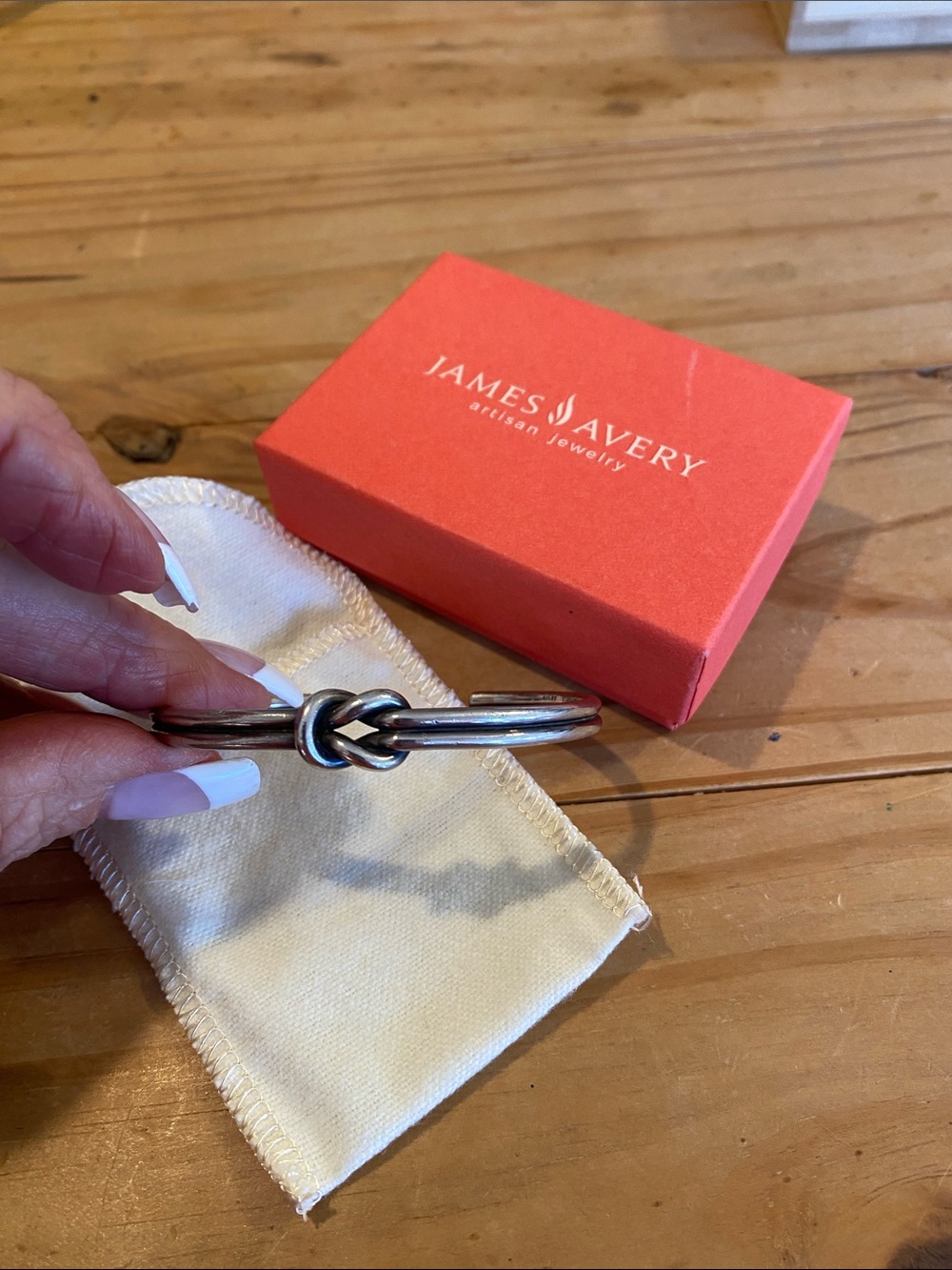 James Avery Polished Silver Knot Bypass Bracelet